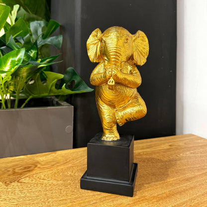 FIGURA DECORATIVA DE ELEFANTE DORADO