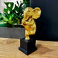 FIGURA DECORATIVA DE ELEFANTE DORADO